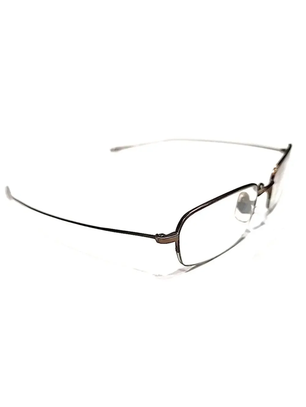 Oliver Peoples OP665 Brown Half Rim Rectangle Eyeglasses 52-19 140 NO Nose Pad